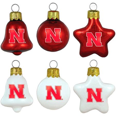 Topperscot NCAA Nebraska Cornhuskers Ornament Set, Set of 6